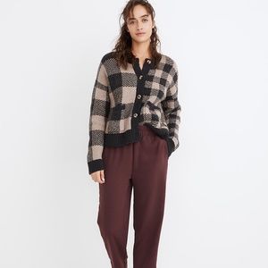 NWT Madewell Tapered Huston Pull-On Crop Pants Dark Fig (L)